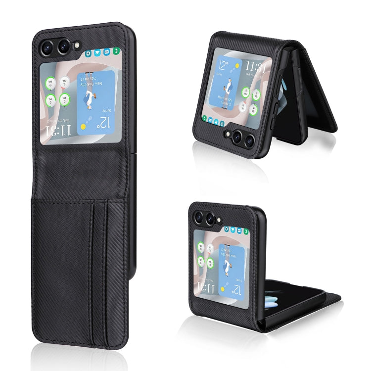 For Samsung Galaxy Z Flip5 Card Slot PU Leather PC Phone Case