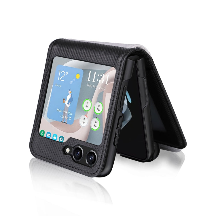 For Samsung Galaxy Z Flip5 Card Slot PU Leather PC Phone Case