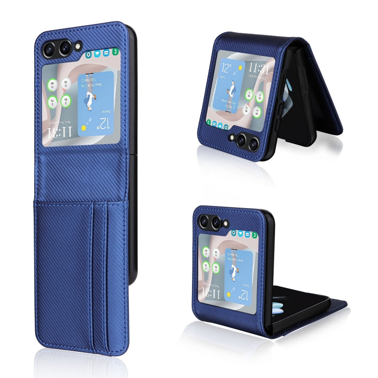 For Samsung Galaxy Z Flip5 Card Slot PU Leather PC Phone Case