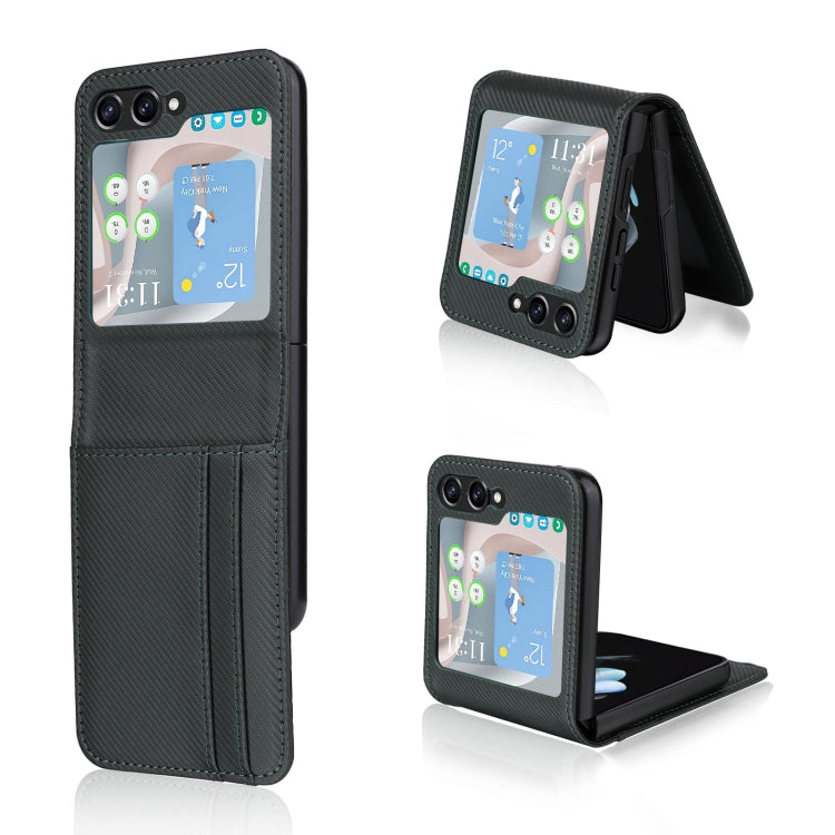 For Samsung Galaxy Z Flip5 Card Slot PU Leather PC Phone Case