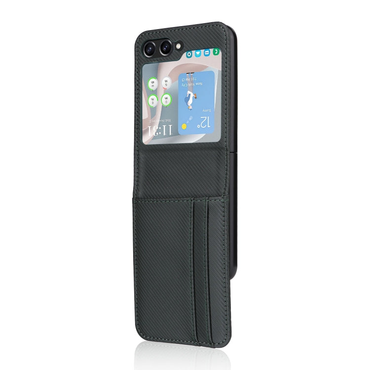 For Samsung Galaxy Z Flip5 Card Slot PU Leather PC Phone Case