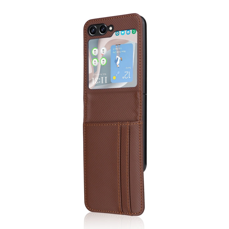 For Samsung Galaxy Z Flip5 Card Slot PU Leather PC Phone Case