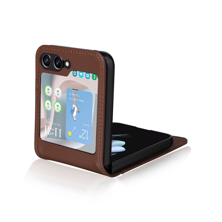 For Samsung Galaxy Z Flip5 Card Slot PU Leather PC Phone Case