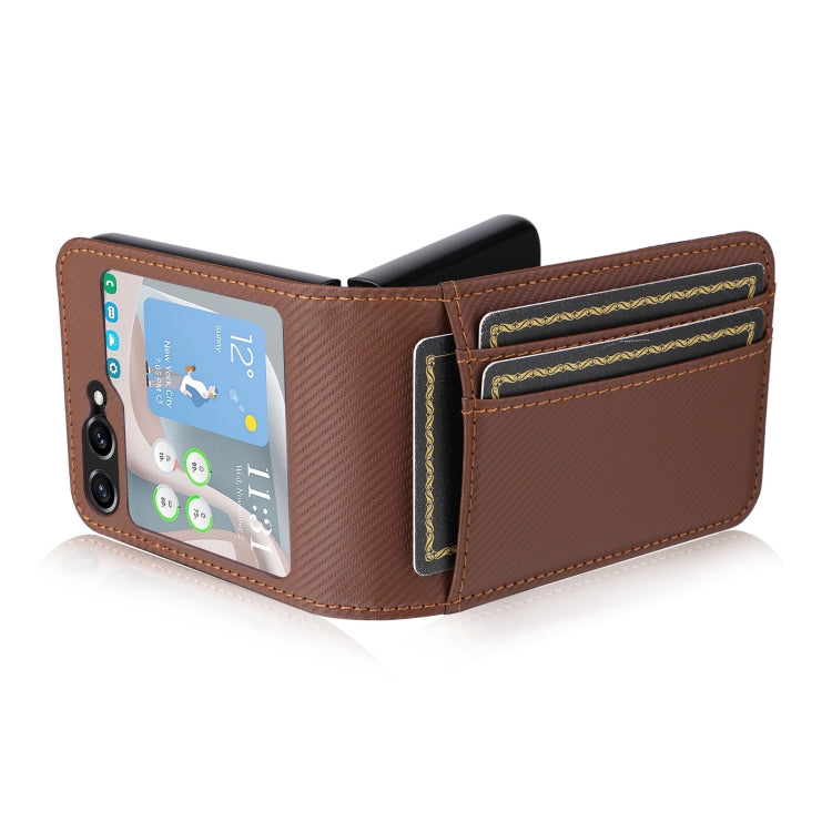 For Samsung Galaxy Z Flip5 Card Slot PU Leather PC Phone Case