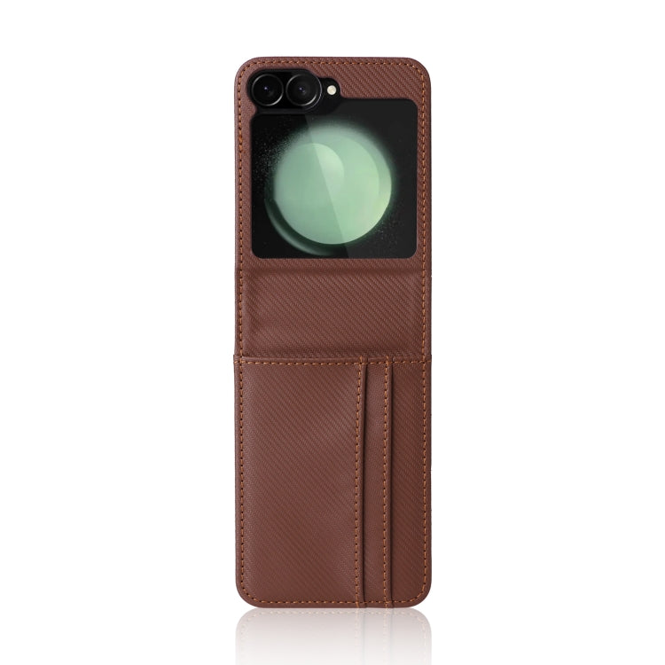 For Samsung Galaxy Z Flip7 FE / Z Flip6 Card Slot PU Leather PC Phone Case