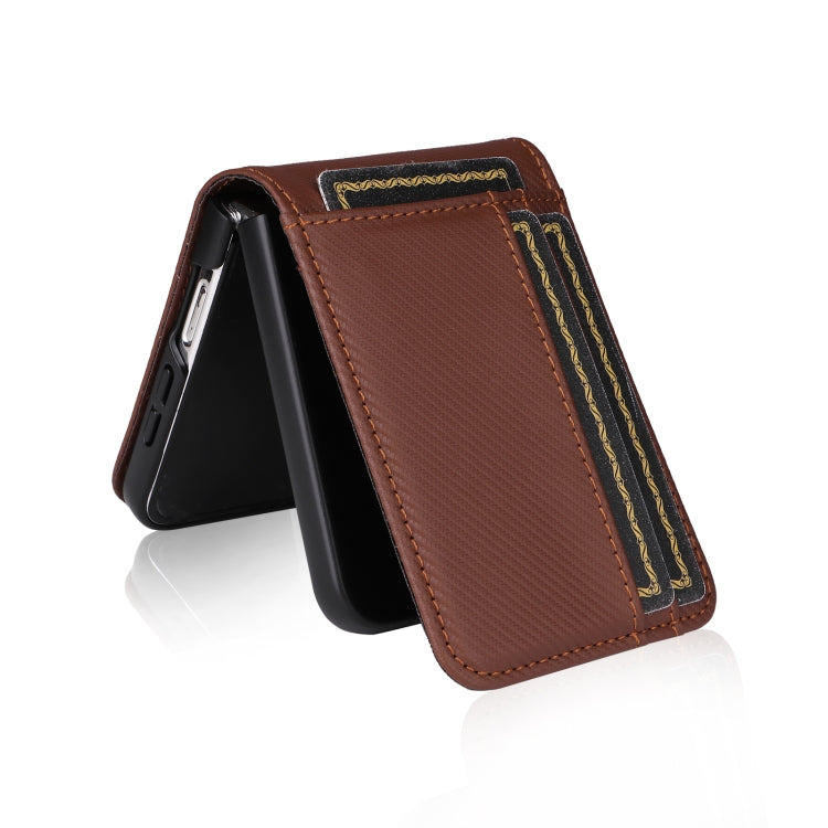 For Samsung Galaxy Z Flip7 FE / Z Flip6 Card Slot PU Leather PC Phone Case