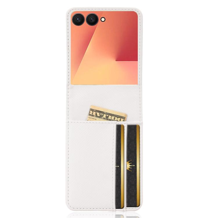 For Samsung Galaxy Z Flip7 Card Slot PU Leather PC Phone Case