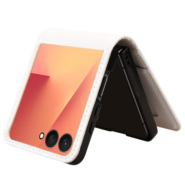 For Samsung Galaxy Z Flip7 Card Slot PU Leather PC Phone Case