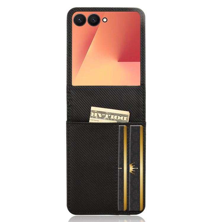 For Samsung Galaxy Z Flip7 Card Slot PU Leather PC Phone Case