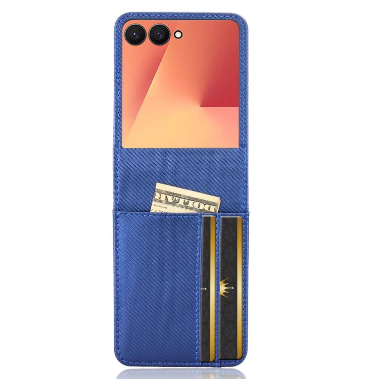 For Samsung Galaxy Z Flip7 Card Slot PU Leather PC Phone Case