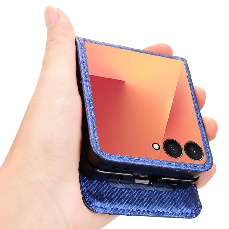 For Samsung Galaxy Z Flip7 Card Slot PU Leather PC Phone Case
