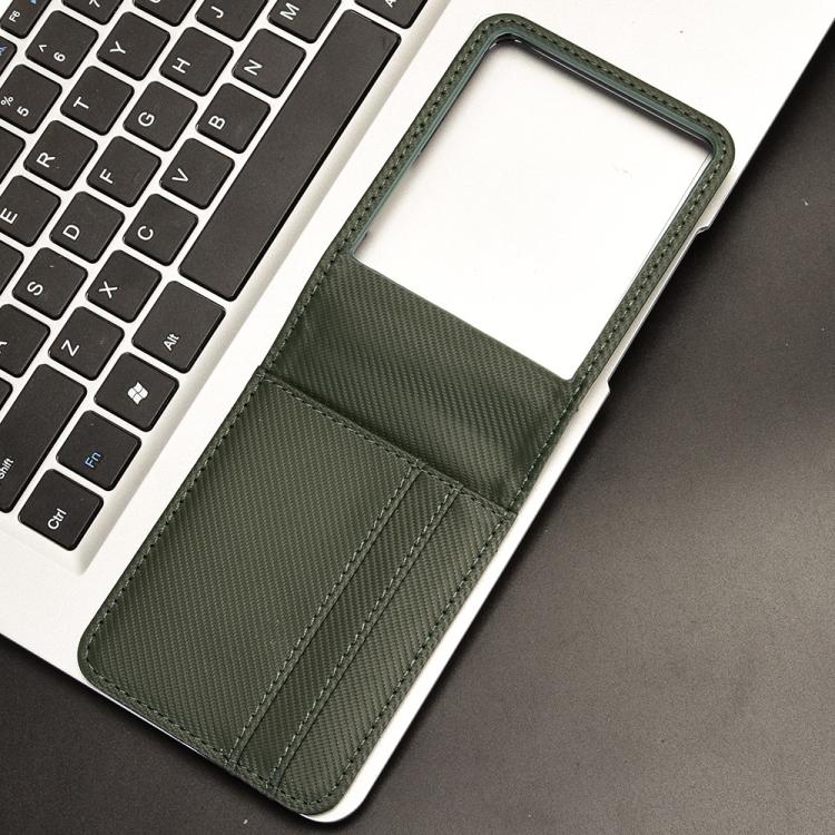 For Samsung Galaxy Z Flip7 Card Slot PU Leather PC Phone Case