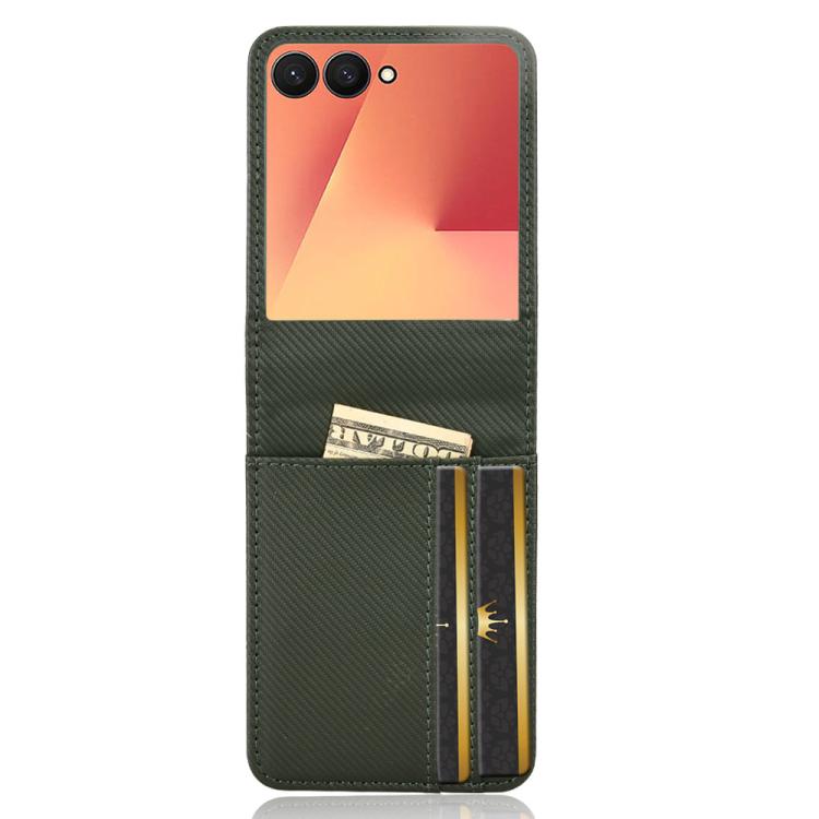 For Samsung Galaxy Z Flip7 Card Slot PU Leather PC Phone Case