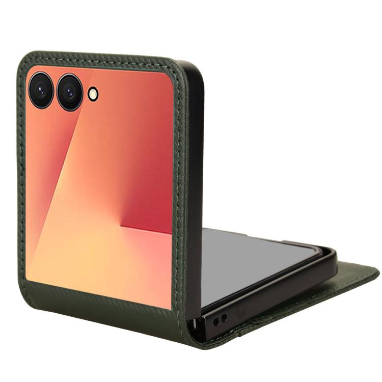 For Samsung Galaxy Z Flip7 Card Slot PU Leather PC Phone Case