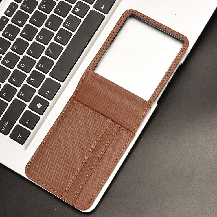 For Samsung Galaxy Z Flip7 Card Slot PU Leather PC Phone Case