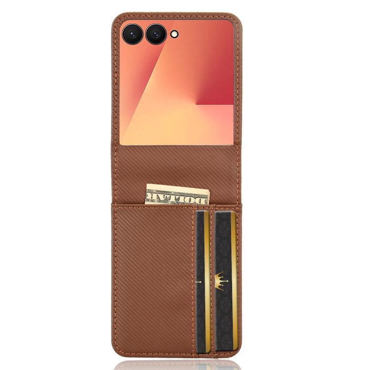 For Samsung Galaxy Z Flip7 Card Slot PU Leather PC Phone Case