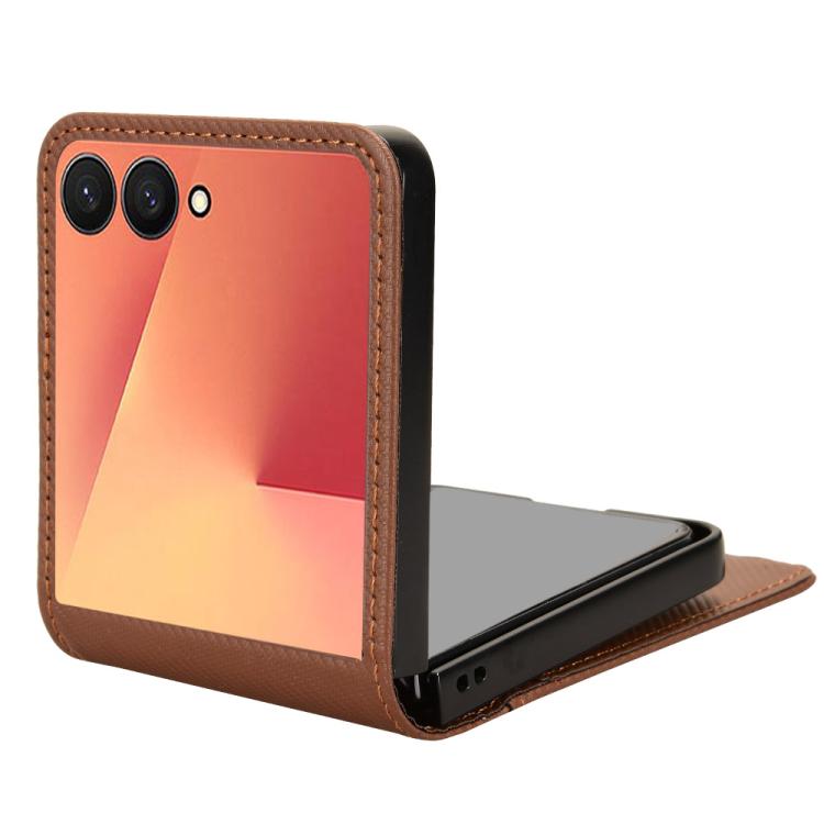 For Samsung Galaxy Z Flip7 Card Slot PU Leather PC Phone Case