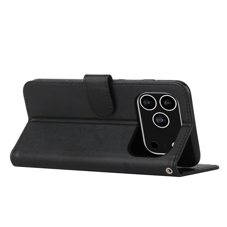 For iPhone 17 Pro Stitching Calf Texture Buckle Leather Phone Case