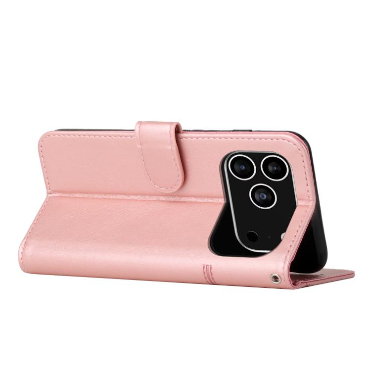 For iPhone 17 Pro Stitching Calf Texture Buckle Leather Phone Case