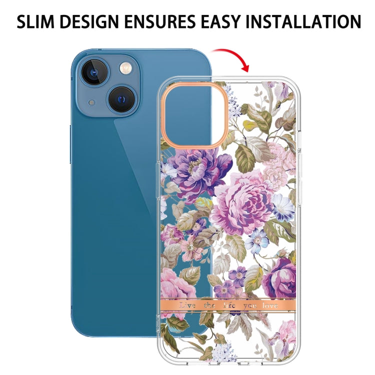 For iPhone 15 Flowers and Plants Series IMD TPU Phone Case