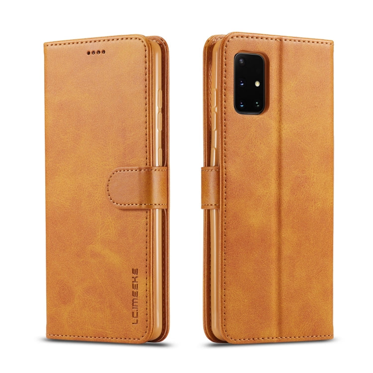 For Samsung Galaxy A51 5G LC.IMEEKE Calf Texture Horizontal Flip Leather Case, with Holder & Card Slots & Wallet & Photo Frame