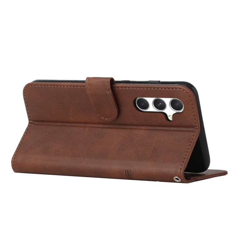 For Samsung Galaxy A56 5G Stitching Calf Texture Buckle Leather Phone Case