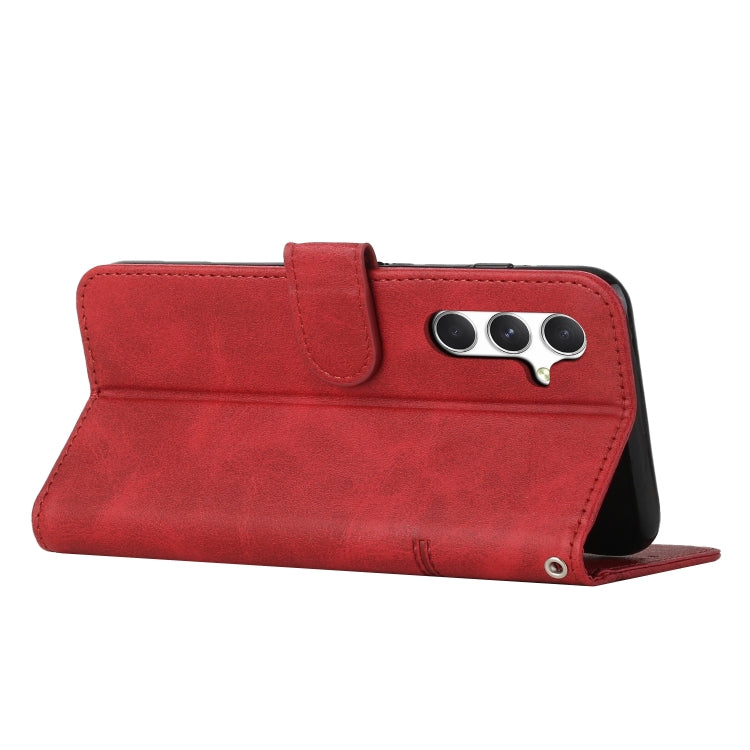 For Samsung Galaxy A56 5G Stitching Calf Texture Buckle Leather Phone Case