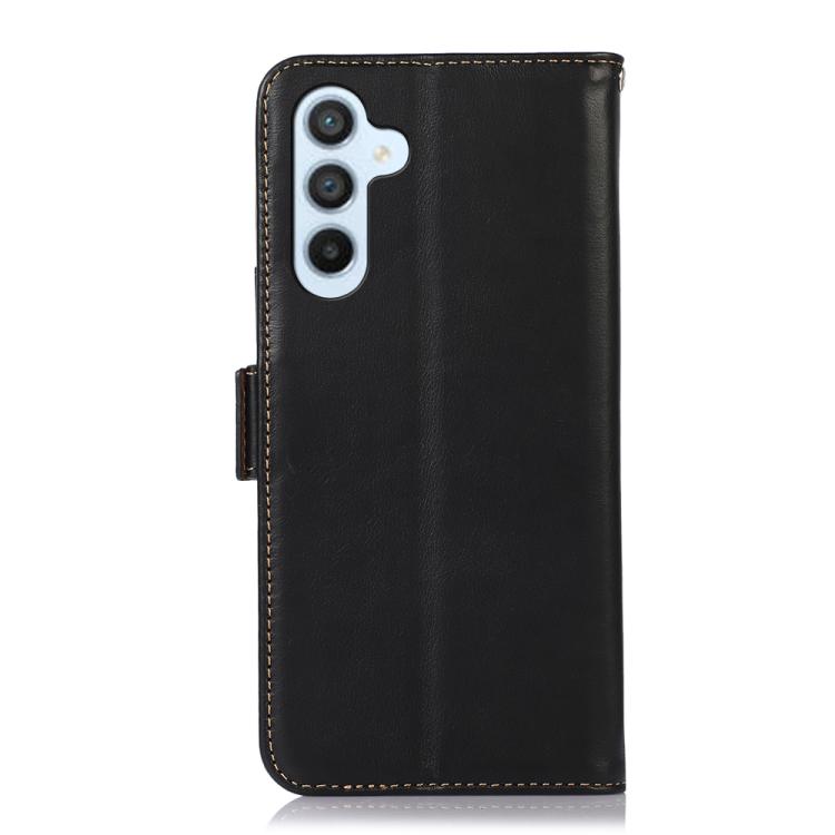 For Samsung Galaxy S25 FE 5G Crazy Horse Top Layer Cowhide Leather Phone Case