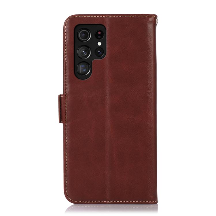 For Samsung Galaxy S26 Ultra 5G Crazy Horse Top Layer Cowhide Leather Phone Case