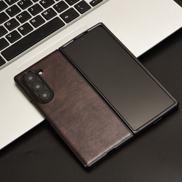 For Samsung Galaxy Z Fold6 Litchi Texture Back Cover Phone Case