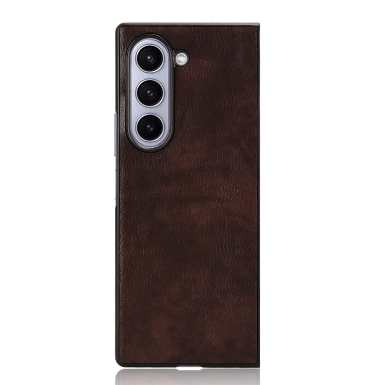 For Samsung Galaxy Z Fold6 Litchi Texture Back Cover Phone Case