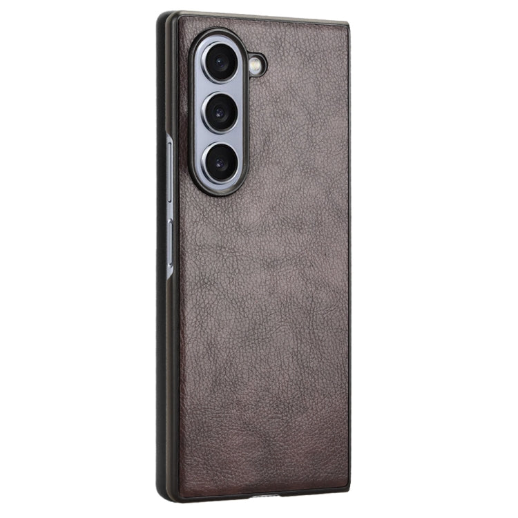 For Samsung Galaxy Z Fold6 Litchi Texture Back Cover Phone Case