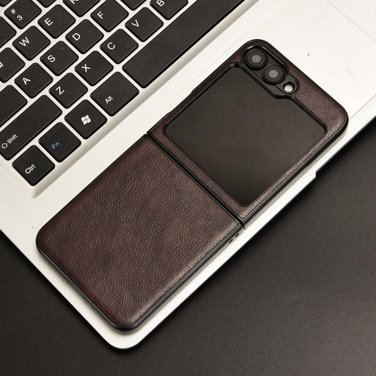 For Samsung Galaxy Z Flip7 FE / Flip6 Litchi Texture Back Cover Phone Case