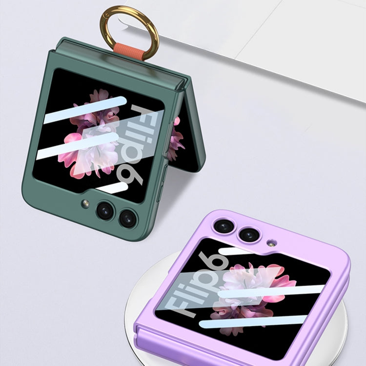 For Samsung Galaxy Z Flip6 GKK Integrated Ultrathin Shockproof Phone Case with Ring Wrist Strap