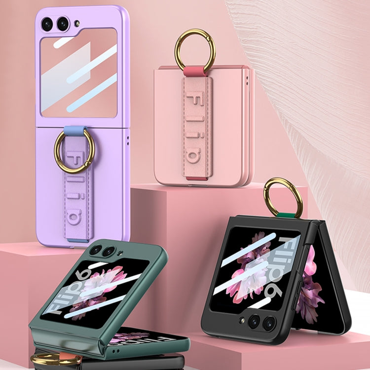 For Samsung Galaxy Z Flip6 GKK Integrated Ultrathin Shockproof Phone Case with Ring Wrist Strap