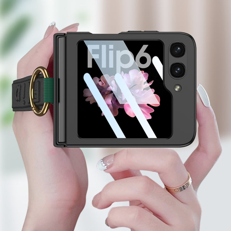 For Samsung Galaxy Z Flip6 GKK Integrated Ultrathin Shockproof Phone Case with Ring Wrist Strap