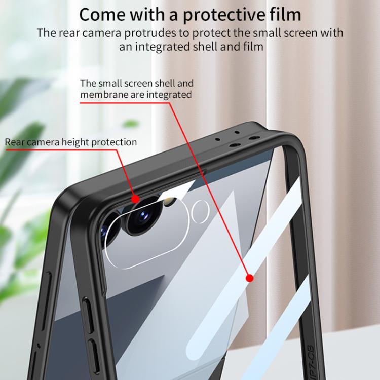 For Samsung Galaxy Z Flip7 5G GKK Integrated Ultrathin Shockproof Phone Case with Ring Wrist Strap
