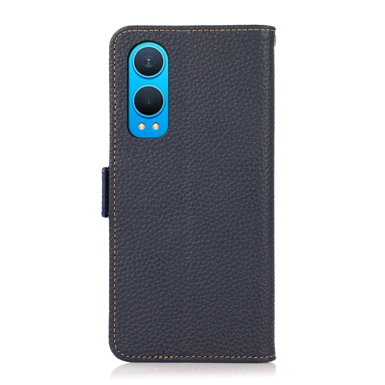 For OnePlus CE4 Lite KHAZNEH Side-Magnetic Litchi Genuine Leather RFID Phone Case