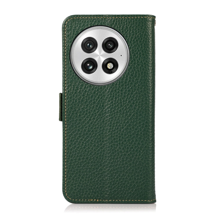 For OnePlus 13 KHAZNEH Side-Magnetic Litchi Genuine Leather RFID Phone Case