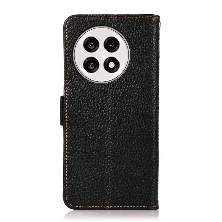 For OnePlus Ace 5 Pro / Ace 5 / 13R KHAZNEH Side-Magnetic Litchi Genuine Leather RFID Phone Case