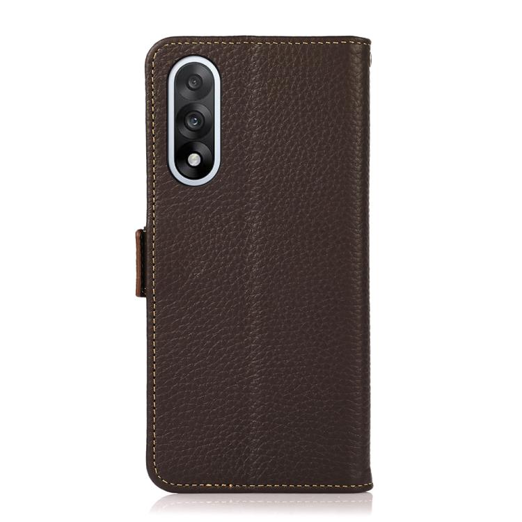 For OnePlus Nord 5 / Ace 5 Ultra KHAZNEH Side-Magnetic Litchi Genuine Leather RFID Phone Case