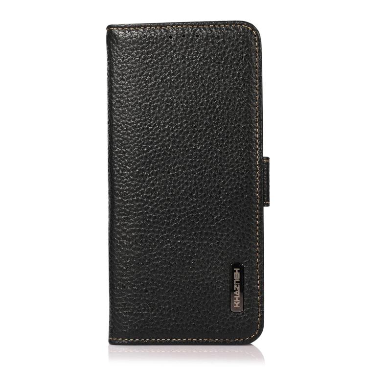 For OnePlus Nord CE5 / Ace 5 Racing KHAZNEH Side-Magnetic Litchi Genuine Leather RFID Phone Case