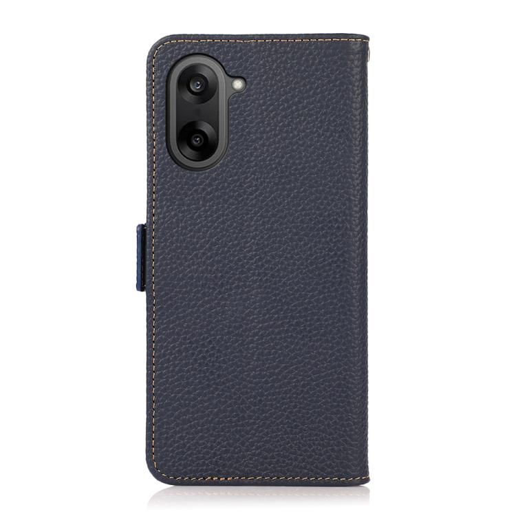 For OnePlus Nord CE5 / Ace 5 Racing KHAZNEH Side-Magnetic Litchi Genuine Leather RFID Phone Case