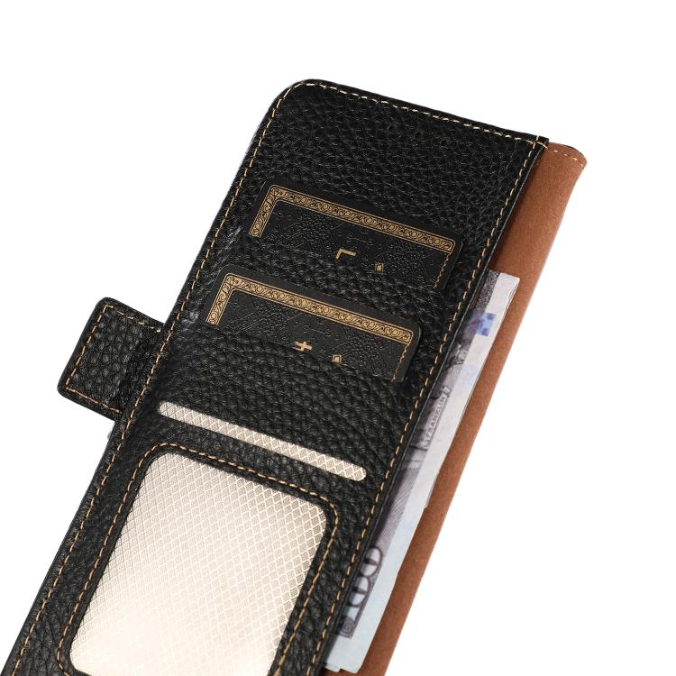 For OnePlus 15 KHAZNEH Side-Magnetic Litchi Genuine Leather RFID Phone Case
