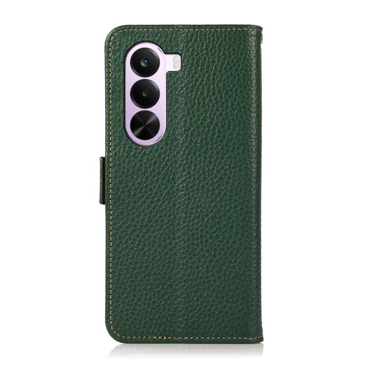 For OnePlus Nord CE6 Lite 5G Global KHAZNEH Side-Magnetic Litchi Genuine Leather RFID Phone Case