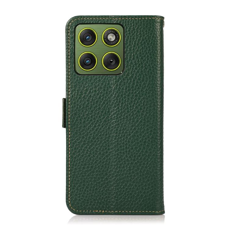 For Motorola Edge 70 5G KHAZNEH Side-Magnetic Litchi Genuine Leather RFID Phone Case