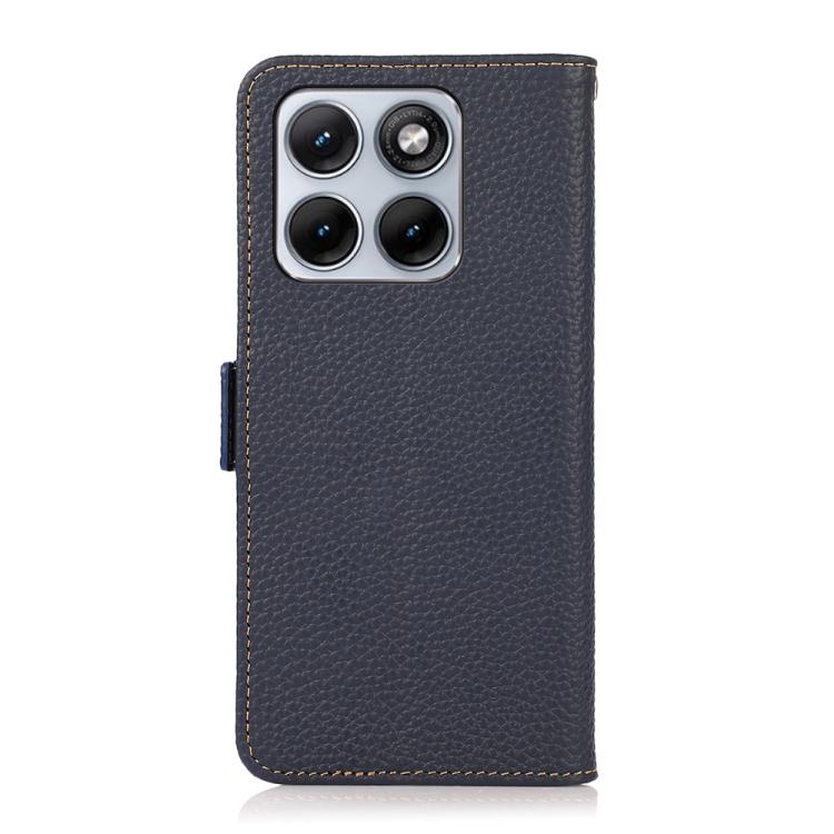 For Motorola Edge 70 Fusion 5G KHAZNEH Side-Magnetic Litchi Genuine Leather RFID Phone Case