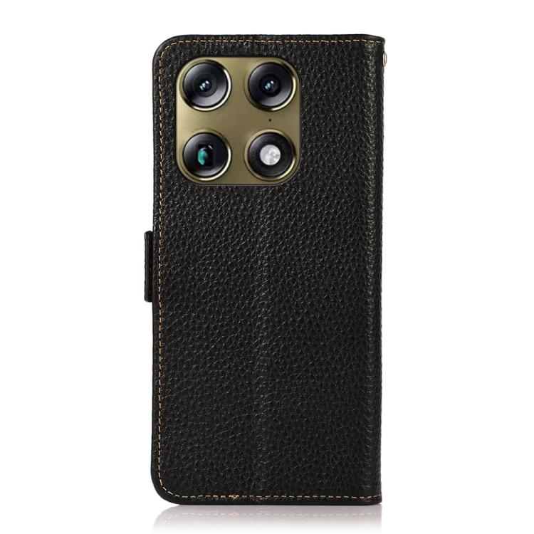 For Motorola X70 Air Pro / Signature KHAZNEH Side-Magnetic Litchi Genuine Leather RFID Phone Case