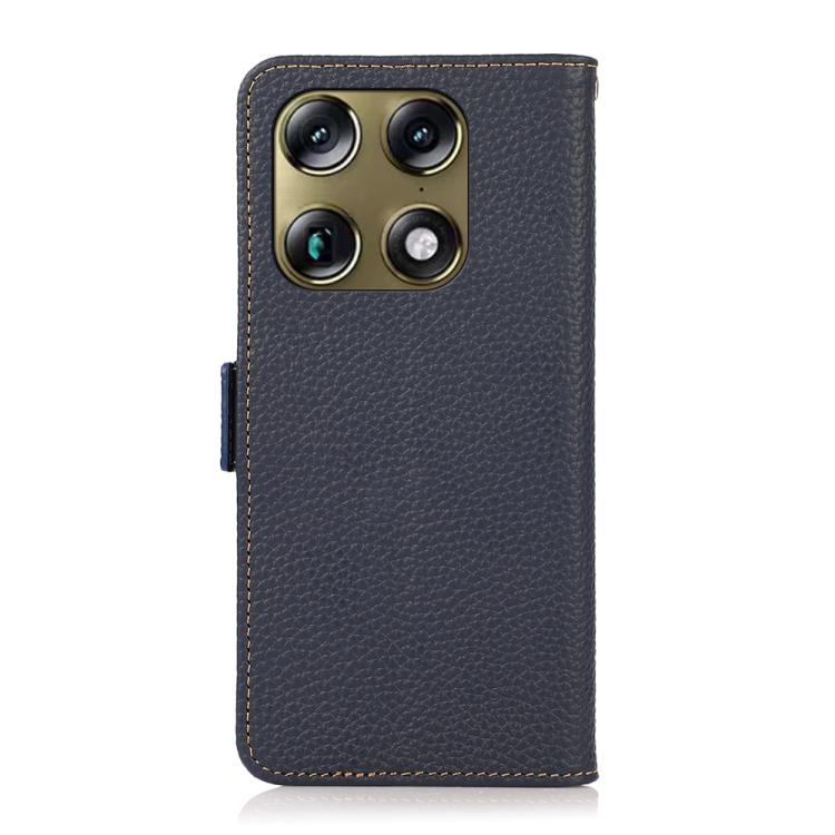 For Motorola X70 Air Pro / Signature KHAZNEH Side-Magnetic Litchi Genuine Leather RFID Phone Case