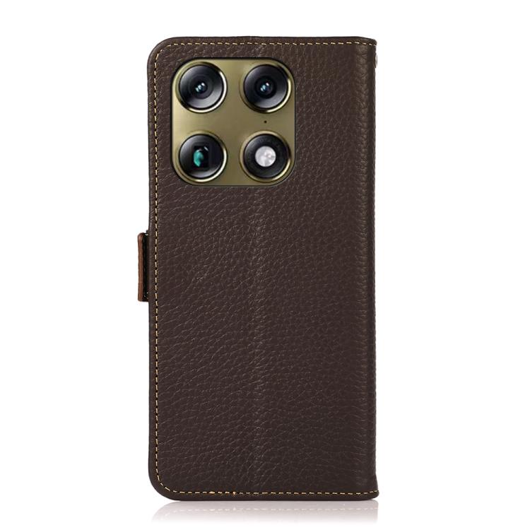 For Motorola X70 Air Pro / Signature KHAZNEH Side-Magnetic Litchi Genuine Leather RFID Phone Case